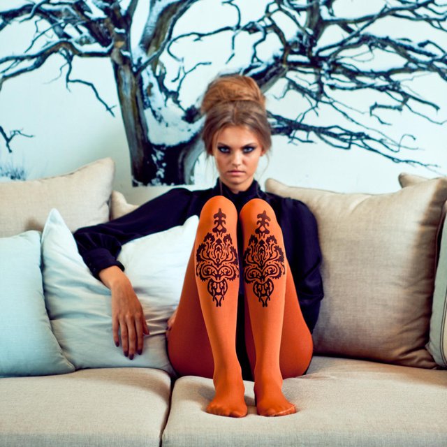 African Paisley Print Tights