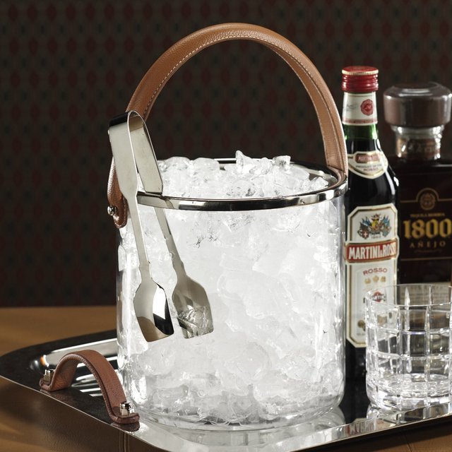 Glass & Leather Ice Bucket