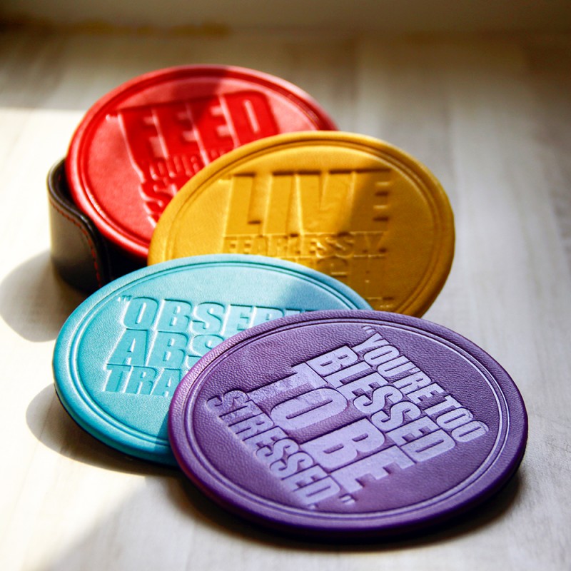 Leather Quotes Coasters