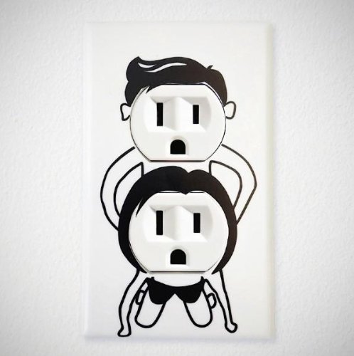 Naughty Outlet Cover Decal