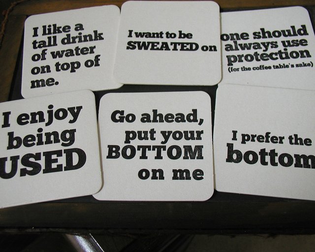 Provocative Letterpress Coasters