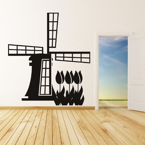 Dutch Windmill Wall Sticker Landmark Wall Decal