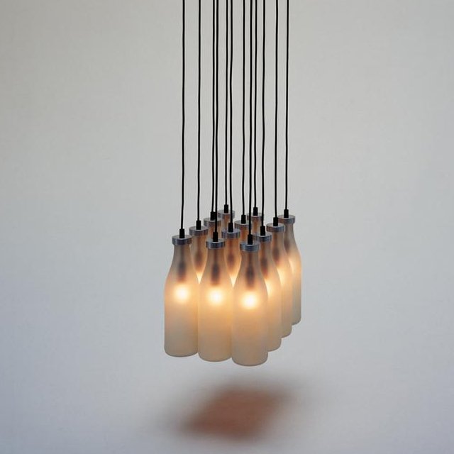 Milk Bottle Lamps by Tejo Remy