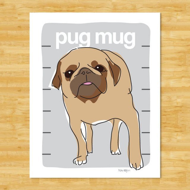 Pug Print by Pop Doggie