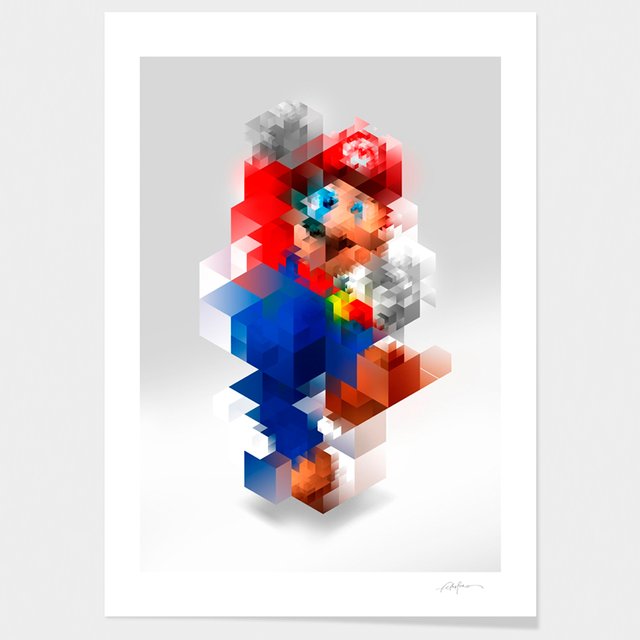 Super Mario Print by Nicola Felasquez Felaco