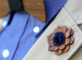Charleston Wooden Lapel Flower by Two Guys Bow Ties
