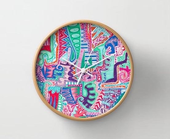 Actions And Reactions Wall Clock by Laura Maxwell