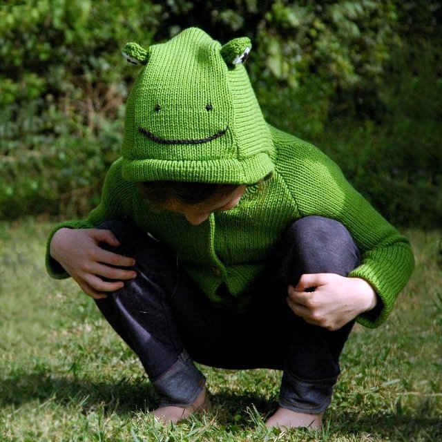 Organic Cotton Frog Sweater by Toto Knits