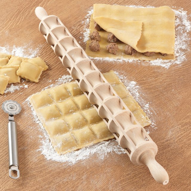 Wood Norpro Ravioli Rolling Pin