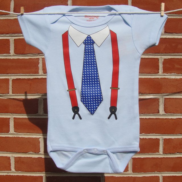 Larry King Suspenders Baby Bodysuit » Petagadget