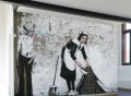 Banksy Sweep It Under Wall Decal
