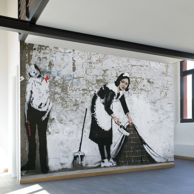 Banksy Sweep It Under Wall Decal