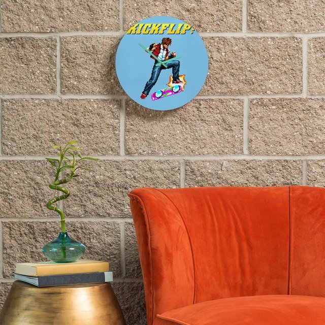Kickflip Round Wall Clock