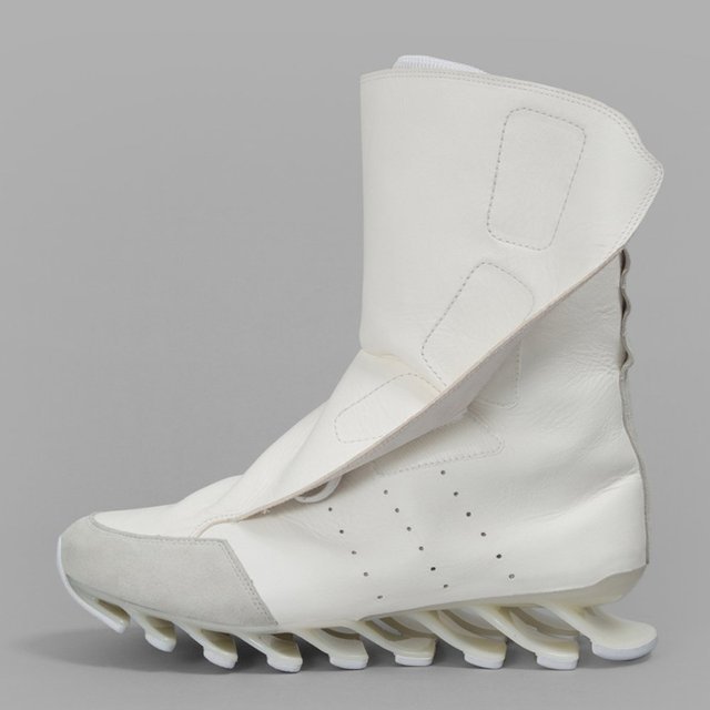 Rick Owens x Adidas White Spring Blade High Sneakers