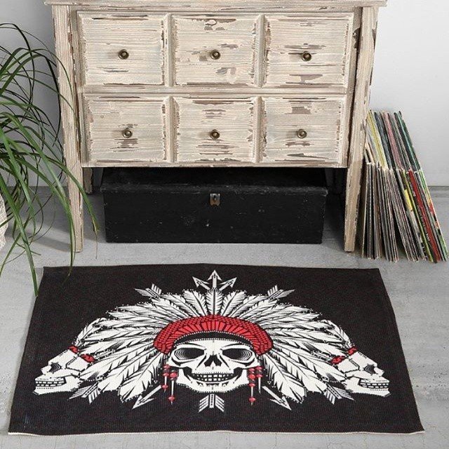 Geometric Indian Skull Rug