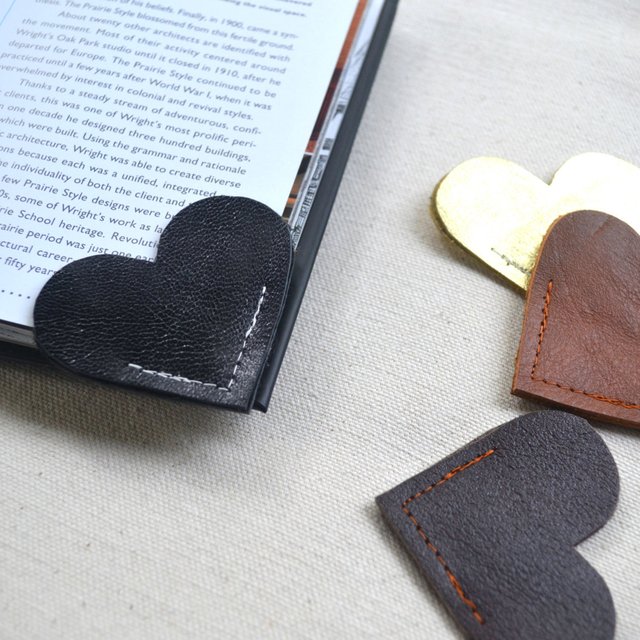 Leather Heart Bookmark