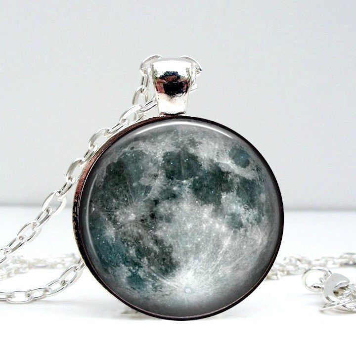 Moon Dome Pendant Necklace