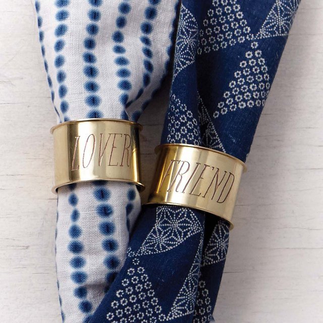 Etched Brass Napkin Rings