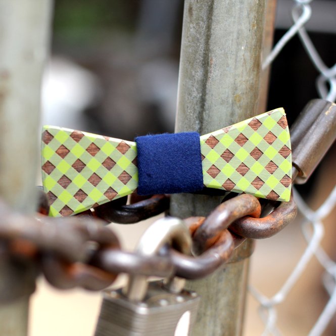 Ira Painted Wood Bow Tie