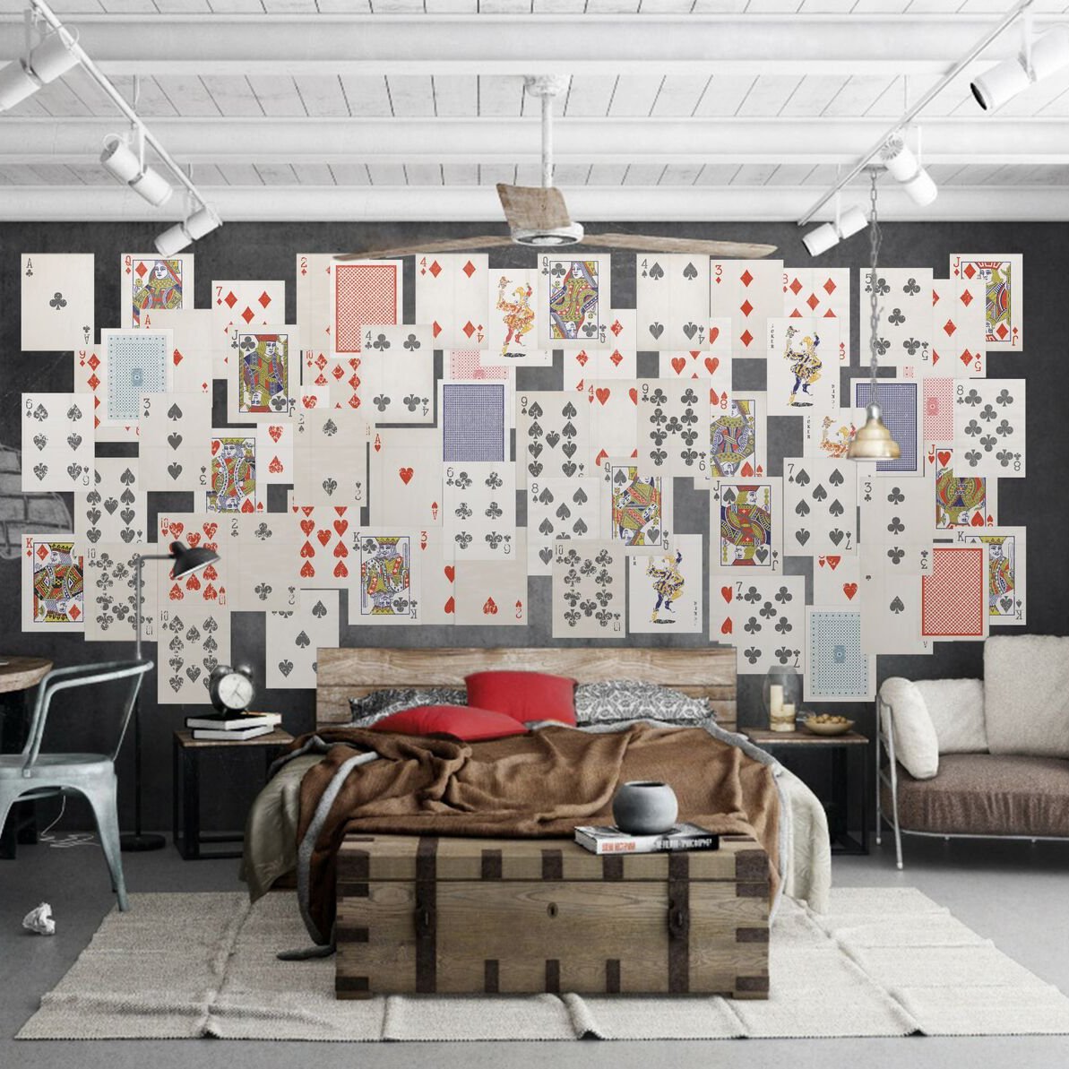 Ace Cards Collage Wall Mural