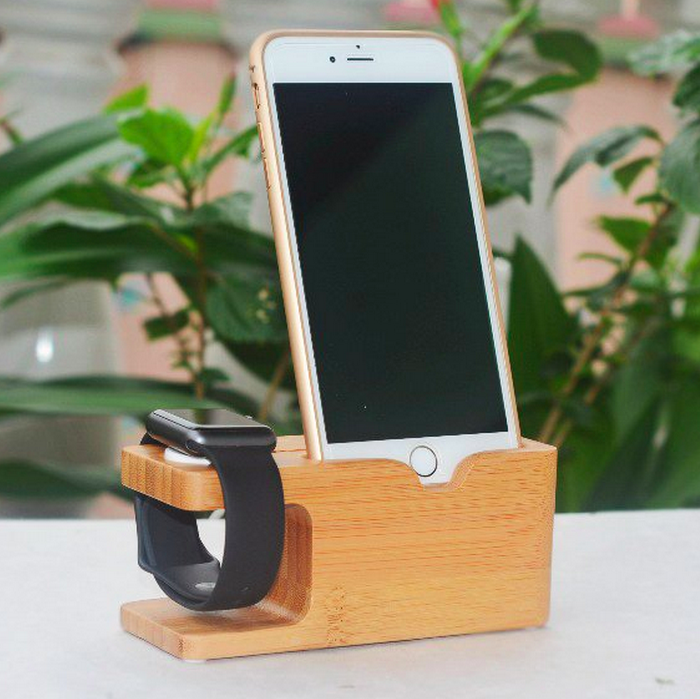 Wood iWatch Charger Holder & iPhone Holder