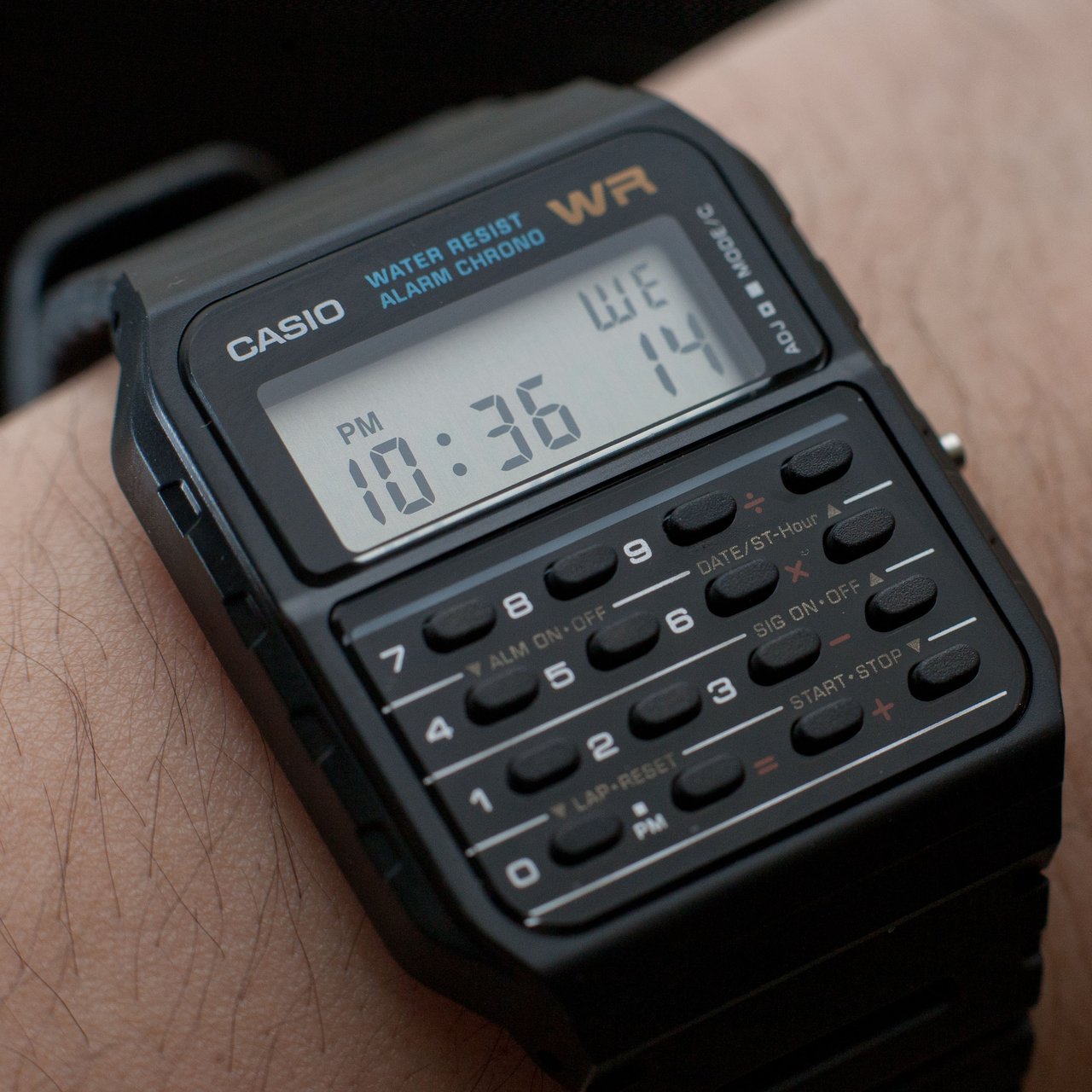 casio water resistant calculator watch