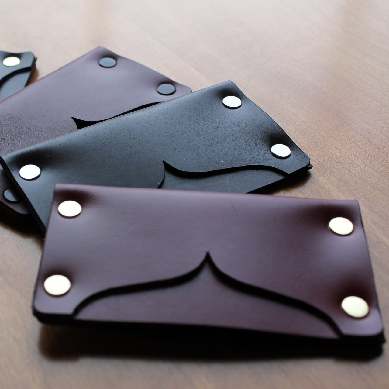 Riveted Leather Cardholder by American Bench Craft