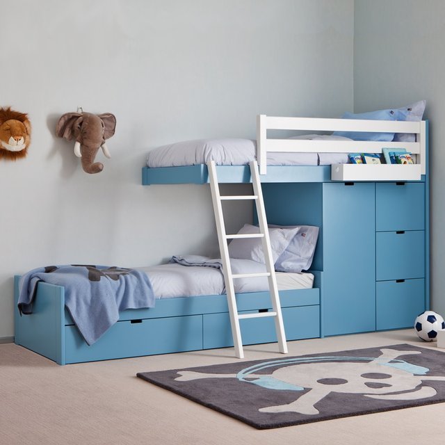 kids bunk beds with wardrobe