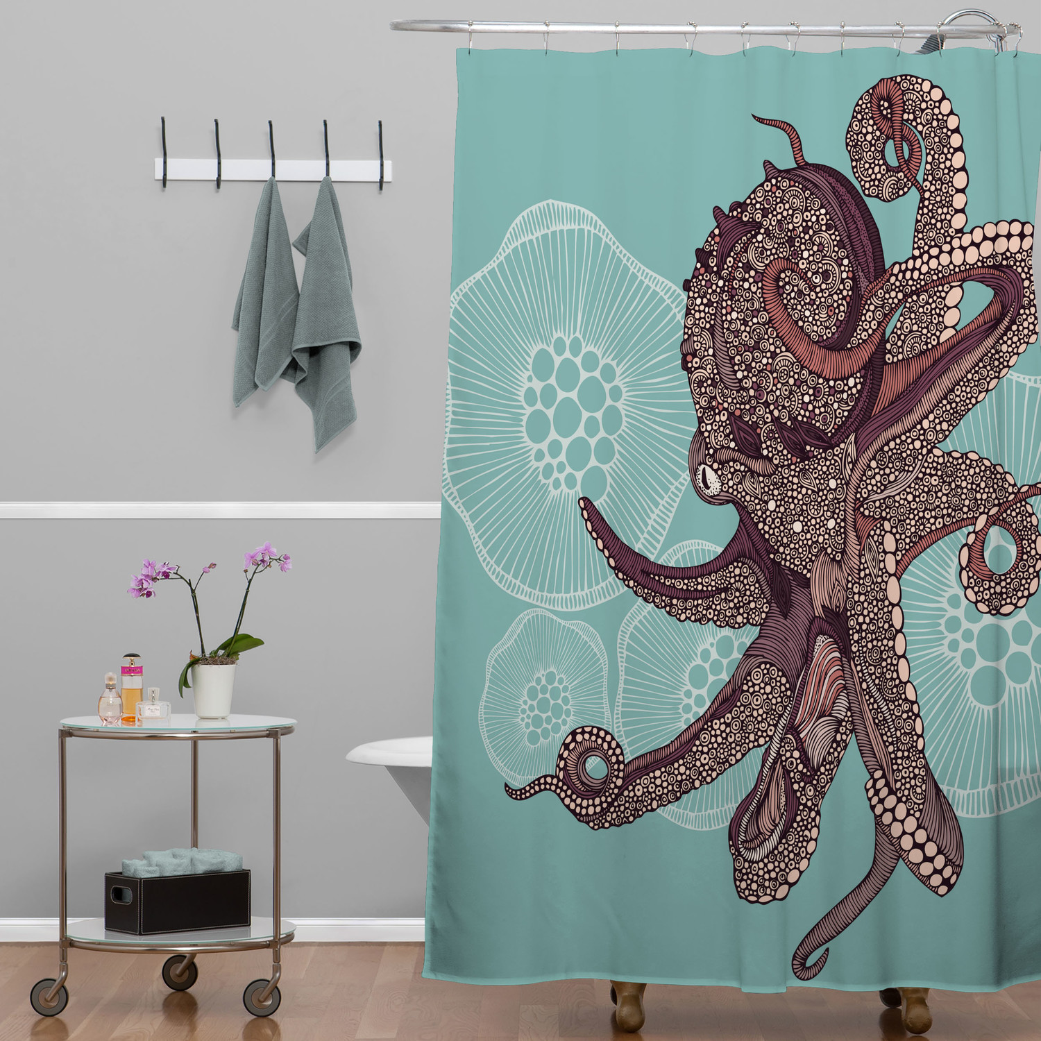 Valentina Ramos Octopus Bloom Shower Curtain