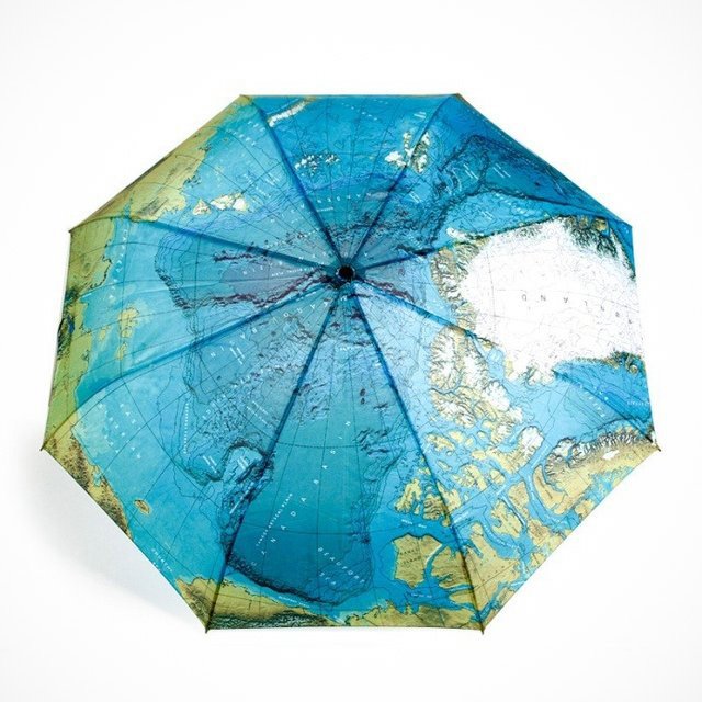 World Map Automatic Folding Umbrella