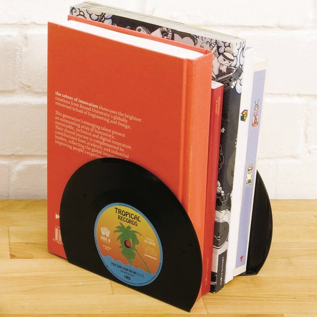 Retro Vinyl Record Bookends