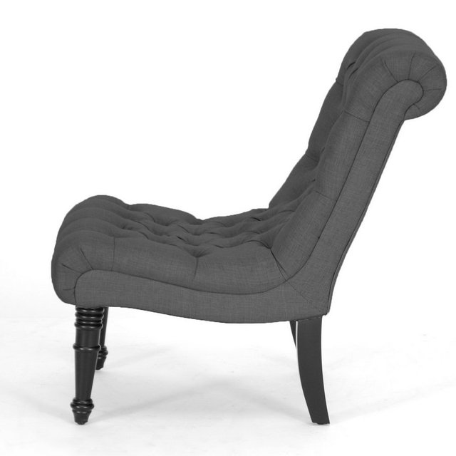 Caelie Gray Linen Lounge Chair