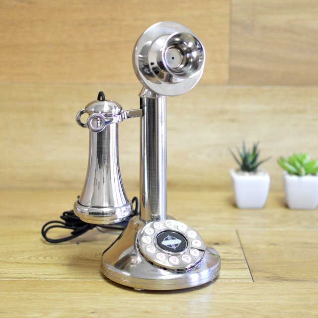 Crosley Brushed Chrome Candlestick Phone