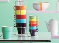 Rainbow Ceramic Cappuccino-Cup Tower Set