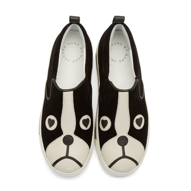 Black Slip-On Shorty Critter Sneakers by Marc By Marc Jacobs