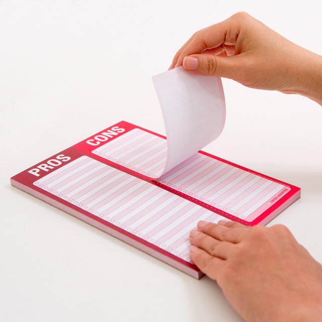 Pros & Cons Perforated Notepad