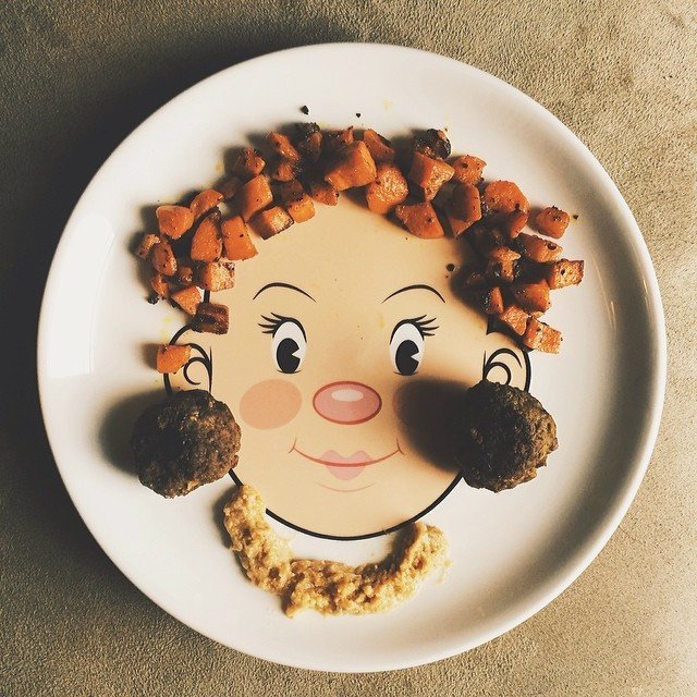 Girls Food Face Plate