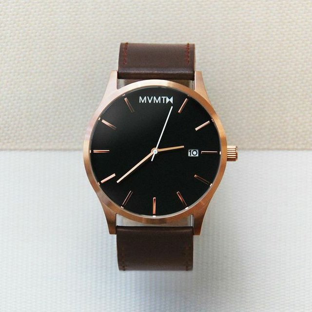 Rose Gold/Brown Leather Watch by MVMT