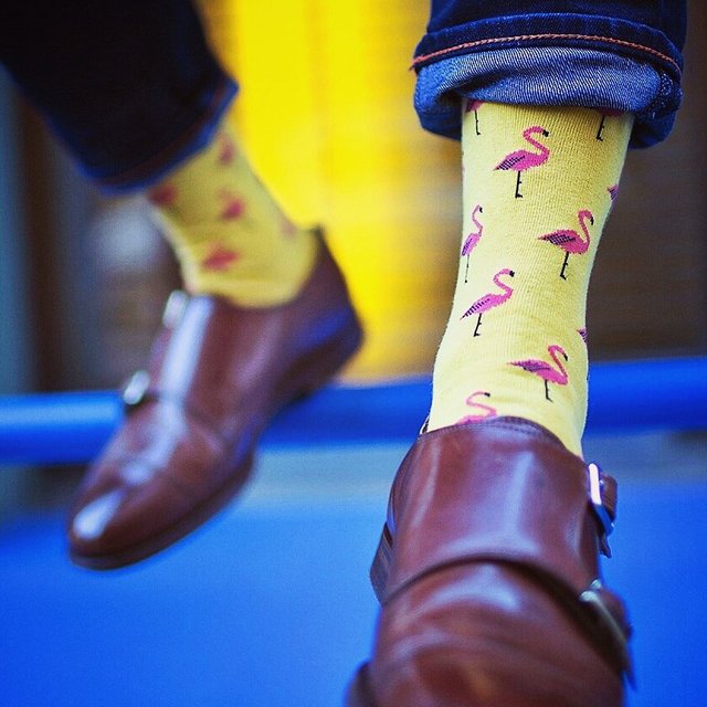 Yellow Flamingo Socks