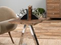 Minimalist Loft Reclaimed Wood Silver Chrome Side Table