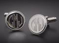 Personalized Round, Beaded, Engraved Cufflinks