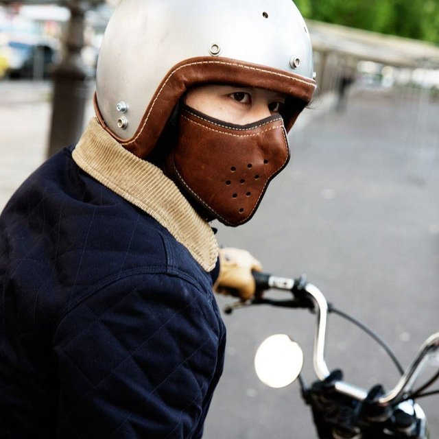 Slim Leather Motorcycle Mask