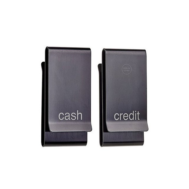 Double Sided Cash and Credit Money Clip in English