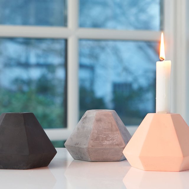 Diamond Concrete Candleholder