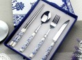 Blue and White Porcelain 4-Piece Tableware Set