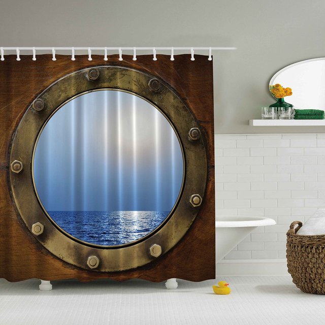 Ship Porthole Shower Curtain