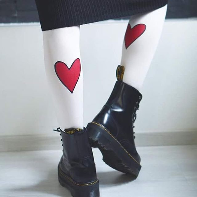 Crazy in Love Printed Heart Tights