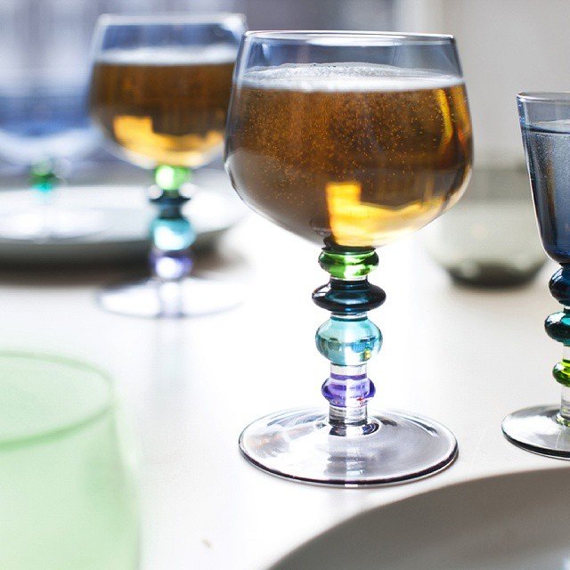 Blue Spectra Wine Glasses