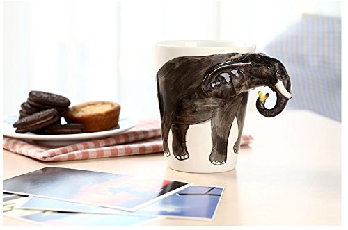 Hand-painted Ceramic Elephant Mug