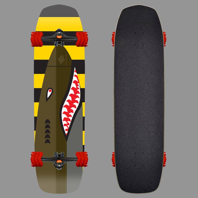 The Bomber Square Wheeled Skateboard by Shark Wheel